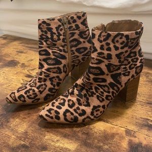 Size 7 leopard ankle booties